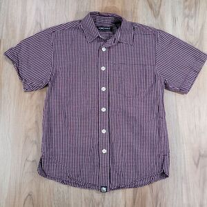 🧡Exceed Maroon Plaid Buttoned Short Sleeve Shirt Small